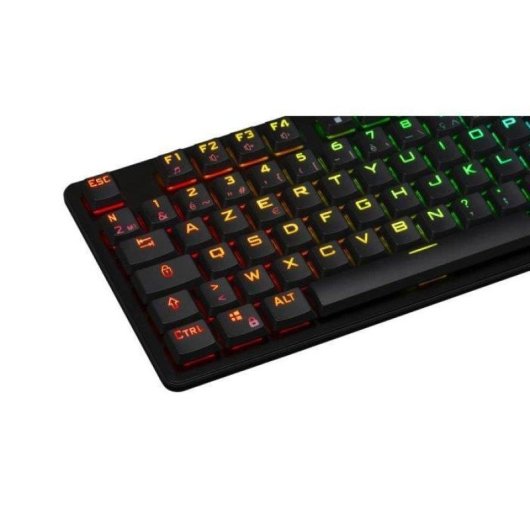 Teclado The G-lab KEYZ PLATI TKL mecanico perfil baixo RGB preto