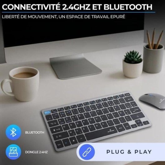 Pack Teclado y Ratón Bluestork Mini Pack Slim Inalámbrico