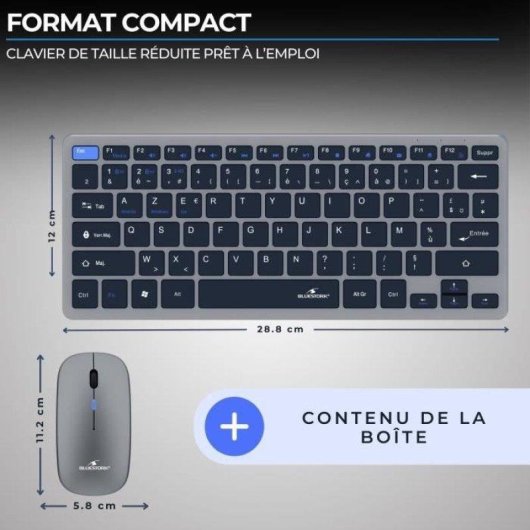 Pack Teclado y Ratón Bluestork Mini Pack Slim Inalámbrico