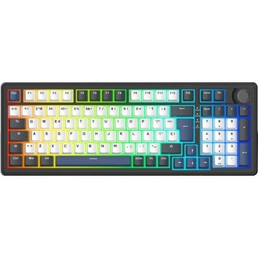 Teclado The G-lab KEYZ Elite 400 HE Gaming Magnético 96% RGB Negro y azul AZERTY