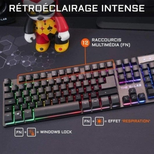 Pack Teclado y Ratón The G-lab Combo KRYPTON Gaming RGB AZERTY