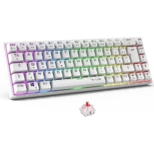 Clavier The G-lab Keyz Titan Magnétique Wireless RGB Azerty Blanc