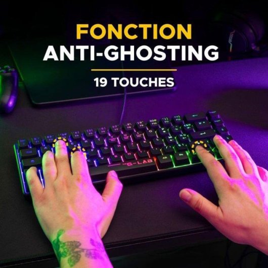 Pack Teclado y Ratón The G-Lab Hydrogen BKG Combo Gaming Negro AZERTY
