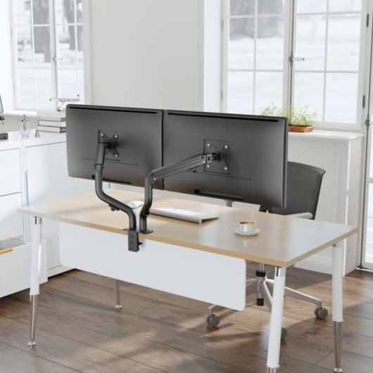 Oplite Mt10 Support Moniteur Double Bras Articulé Bureau 17 à 32" VESA 75x75 à 100x100 Max 8Kg