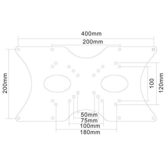 NewStar Kit de Montage Support TV Mural/Bureau/Plafond 22-52" VESA 75x75 à 400x200 Max 35Kg