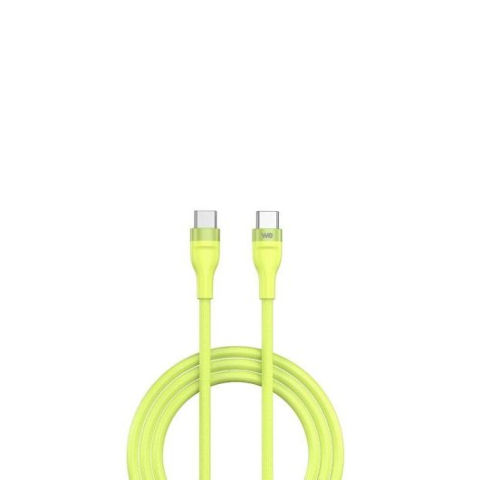 Chargeur secteur WE GaN 65W USB-C PD 3.0 avec câble 2 m jaune