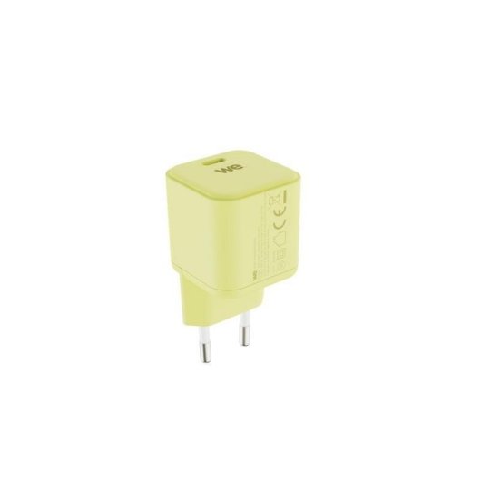 Chargeur secteur WE GaN 65W USB-C PD 3.0 avec câble 2 m jaune