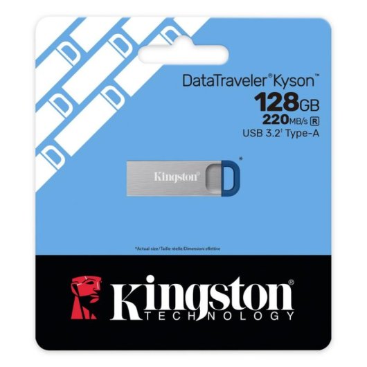 Unidad flash USB Kingston DataTraveler Kyson 128 GB 220 MB/s USB 3.2 Gen 1