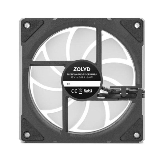 Ventola supplementare Zolyd Nova ARGB 120mm PWM 1600RPM effetto specchio infinito