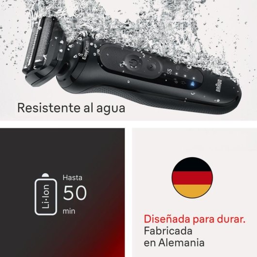 Máquina de Barbear Facial Braun Series 5 52-N1000SF1 Sem Fios 50min Seco e Molhado 3 Lâminas