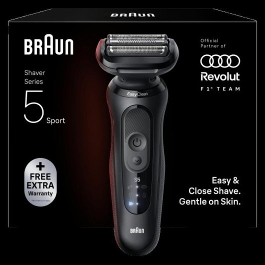 Máquina de Barbear Facial Braun Series 5 52-N1000SF1 Sem Fios 50min Seco e Molhado 3 Lâminas