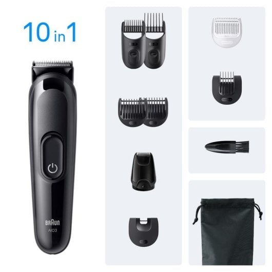 Cortapelos multifunción Braun AIO3560 inalámbrico 14 longitudes 50 min 5 peines