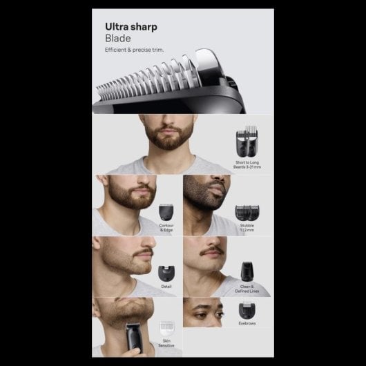 Cortapelos multifunción Braun AIO3560 inalámbrico 14 longitudes 50 min 5 peines