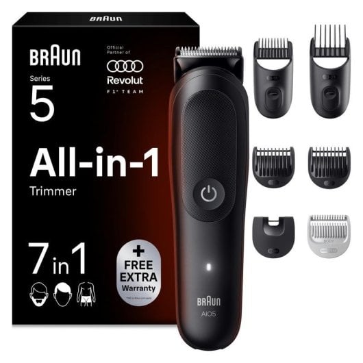 Maquina de cortar cabelo multifuncoes Braun AIO5520 sem fios 120min 14 comprimentos