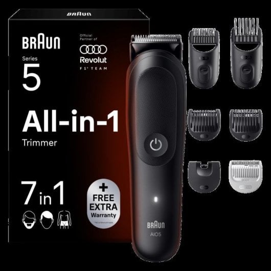 Maquina de cortar cabelo multifuncoes Braun AIO5520 sem fios 120min 14 comprimentos