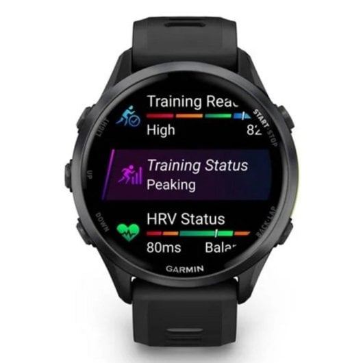 Garmin Forerunner 970 Bluetooth GPS 47mm caja negra y amarilla, correa negra S