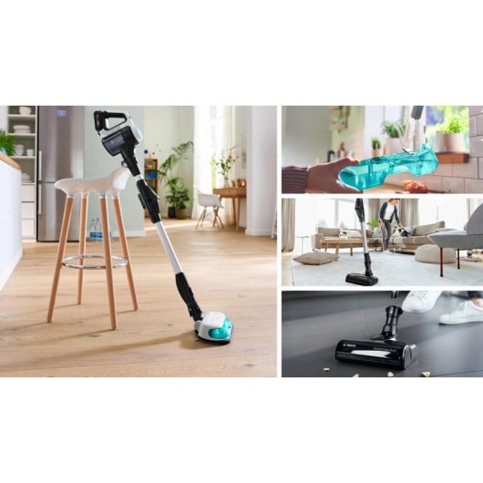 Aspiradora sin cable Bosch BCS71HYG4 23,5 W 40 min Fregado 0,3 L Blanco y negro