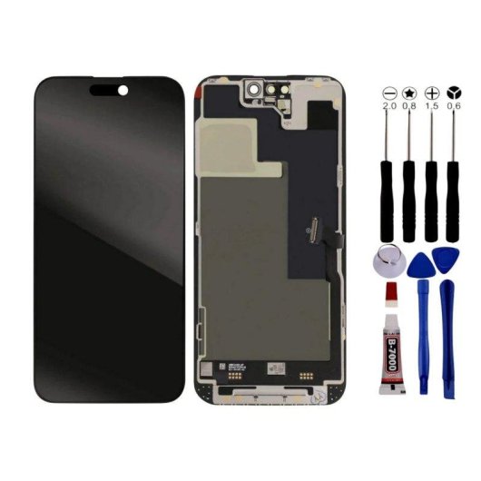 LCD-Display Vollständig KOMI iPhone 14 Pro Schwarz Mit Werkzeug und Kleber
