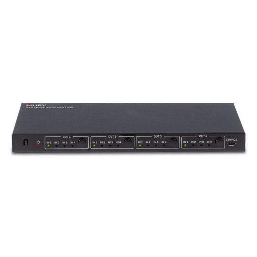 Matrice HDMI Lindy 38152 4 x 4 4K HDCP 2.2 avec telecommande