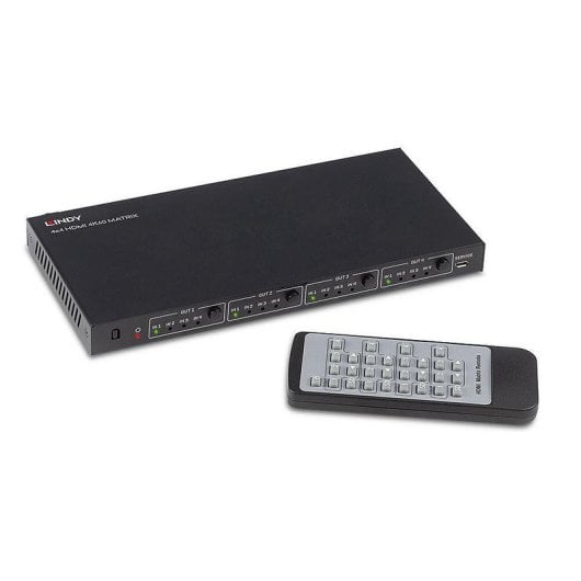 Matrice HDMI Lindy 38152 4 x 4 4K HDCP 2.2 avec telecommande