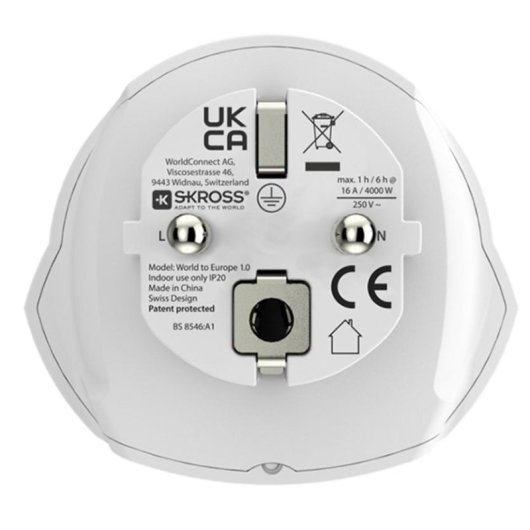Universaladapter Skross 1.500211C-E 100-250 V 16 A Weiß