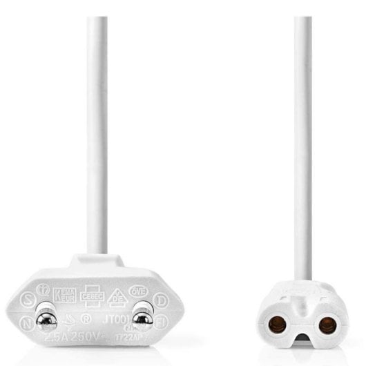 Netzkabel Nedis CEGL11040WT30 3 m C7 IEC 320 weiss