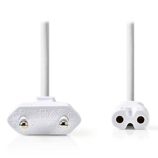 Netzkabel Nedis CEGL11040WT30 3 m C7 IEC 320 weiss