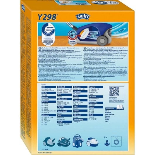 Sacchi aspirapolvere Swirl Y 298 MicroPor Plus Antiallergici