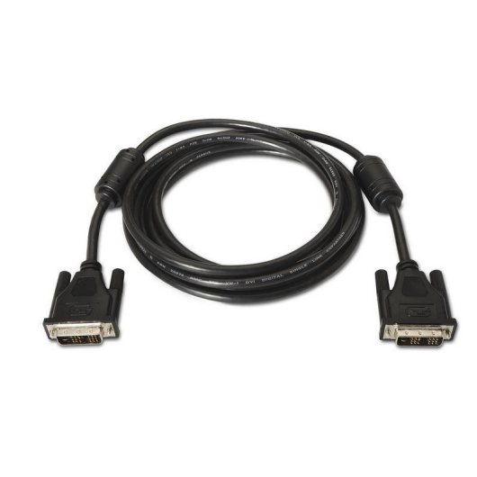 Cable DVI AISENS Single Link 18+1 con Ferrita DVI-D Macho a Macho 3 m Negro