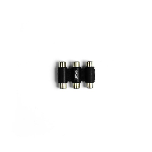 Adaptador de cabo de audio EKON ECVAD3RCAFF 3 x RCA femea Preto