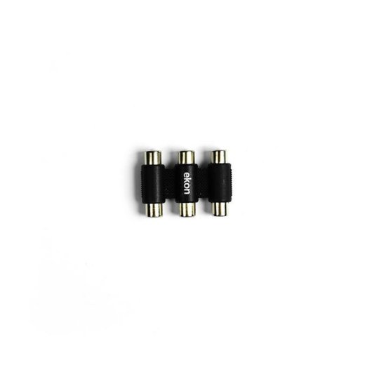 Adaptador de cabo de audio EKON ECVAD3RCAFF 3 x RCA femea Preto