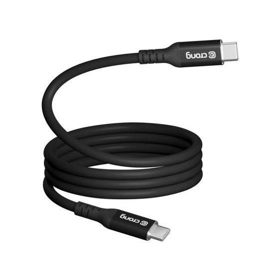 Kabel USB-C Crong Soft Link USB-C zu USB-C USB 3.2 Gen 2 100 W Schwarz 1,2 m