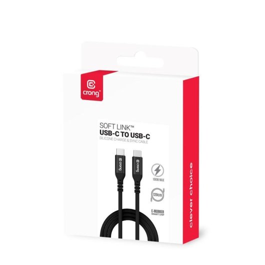 Kabel USB-C Crong Soft Link USB-C zu USB-C USB 3.2 Gen 2 100 W Schwarz 1,2 m