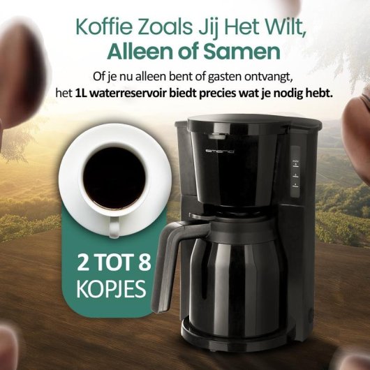 Caffettiera a goccia Emerio CME-125050 1 L 8 tazze antigoccia