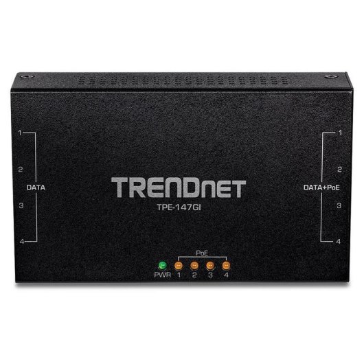 PoE+ Injector Gigabit TRENDnet TPE-147GI 4-poorts 65 W