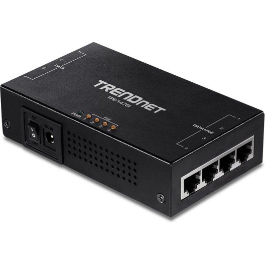 PoE+ Injector Gigabit TRENDnet TPE-147GI 4-poorts 65 W