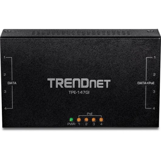PoE+ Injector Gigabit TRENDnet TPE-147GI 4-poorts 65 W