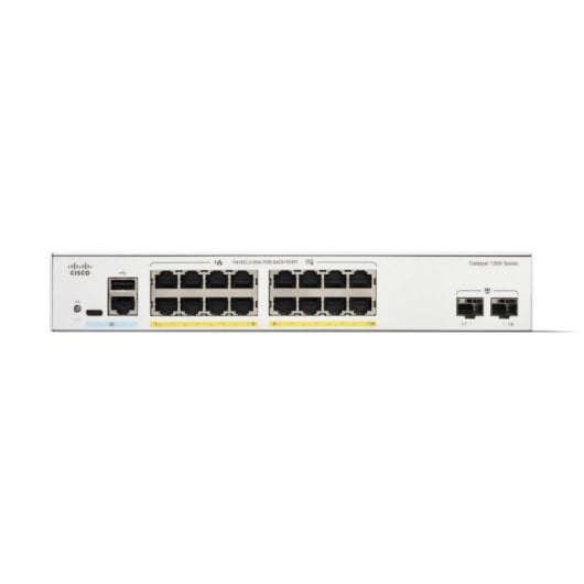 Conmutador Cisco Catalyst 1300 C1300-16FP-2G 16 Puertos PoE+ Gigabit + 2 SFP L2/L3