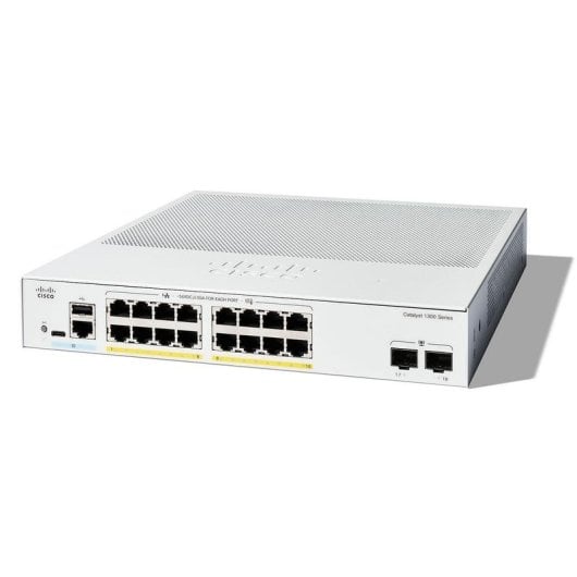 Conmutador Cisco Catalyst 1300 C1300-16FP-2G 16 Puertos PoE+ Gigabit + 2 SFP L2/L3