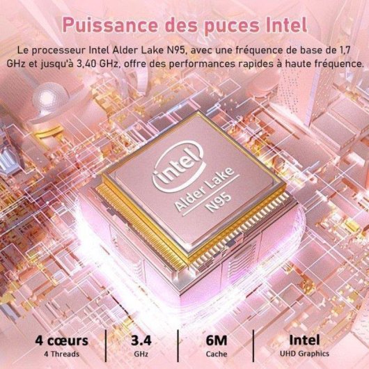 Ordinateur portable Auusda 15,6 Intel N95 16Go 512Go SSD Intel UHD Windows 11 Pro