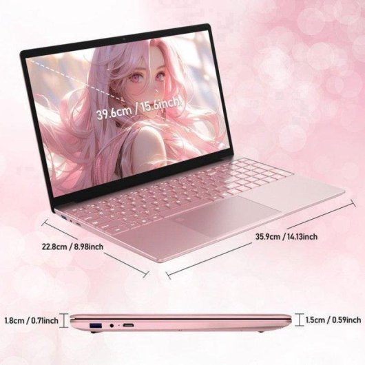 Ordinateur portable Auusda N95 15,6" Intel N95 32Go 1To SSD Intel UHD Windows 11 Pro Rose