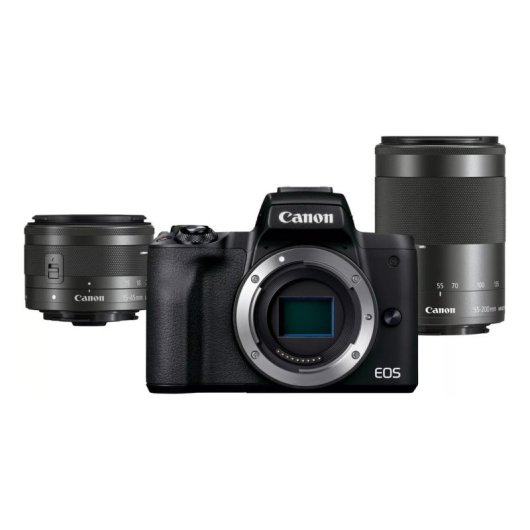 Spiegellose Kamera Canon EOS M50 Mark II 24,1MP 15-45mm + 55-200mm Wi-Fi