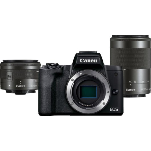 Spiegellose Kamera Canon EOS M50 Mark II 24,1MP 15-45mm + 55-200mm Wi-Fi