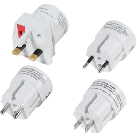 Adaptador de viagem universal Vivanco VVELTRAVCONNSETW branco 4 peças