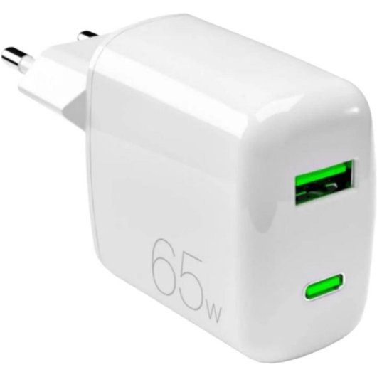 Carregador PURO 65W GaN USB-C USB-A Branco