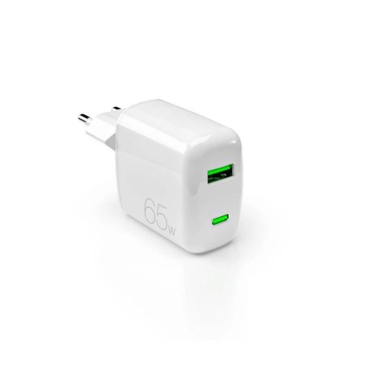 Carregador PURO 65W GaN USB-C USB-A Branco