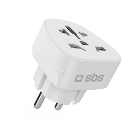 Adaptador de viagem SBS Universal 100-250 V 2500 W Branco Compacto