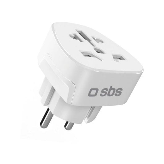 Adaptador de viagem SBS Universal 100-250 V 2500 W Branco Compacto