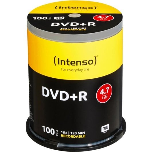 DVD+R Intenso 16x 4,7 GB Cakebox 120 mm 100 pezzi