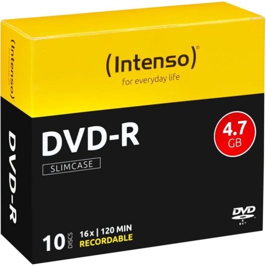 Disque DVD INTENSO DVD-R 4,7 Go 16x 120 mm Boite 10 pieces